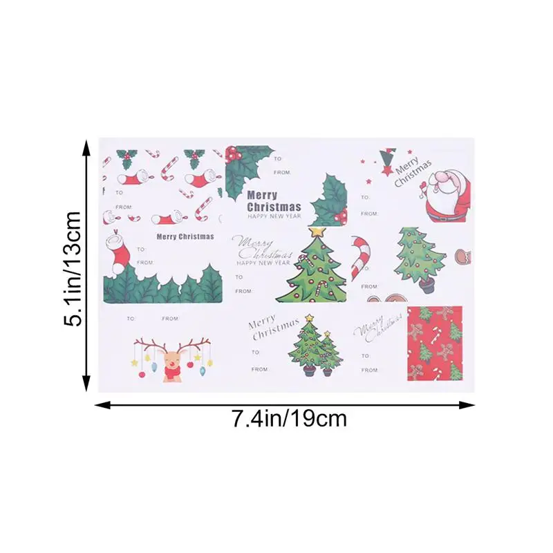 24 листа Рождественская тематическая наклейка самоклеющаяся оберточная мультяшная Милая Подарочная бирка наклейки Этикетка Бумага для детей