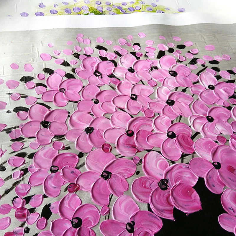 Unframed 3 Панель фиолетовый цветок ручная краска ed с толстой краской палитра нож масляная краска ing художественная картина для современного домашнего декора работа