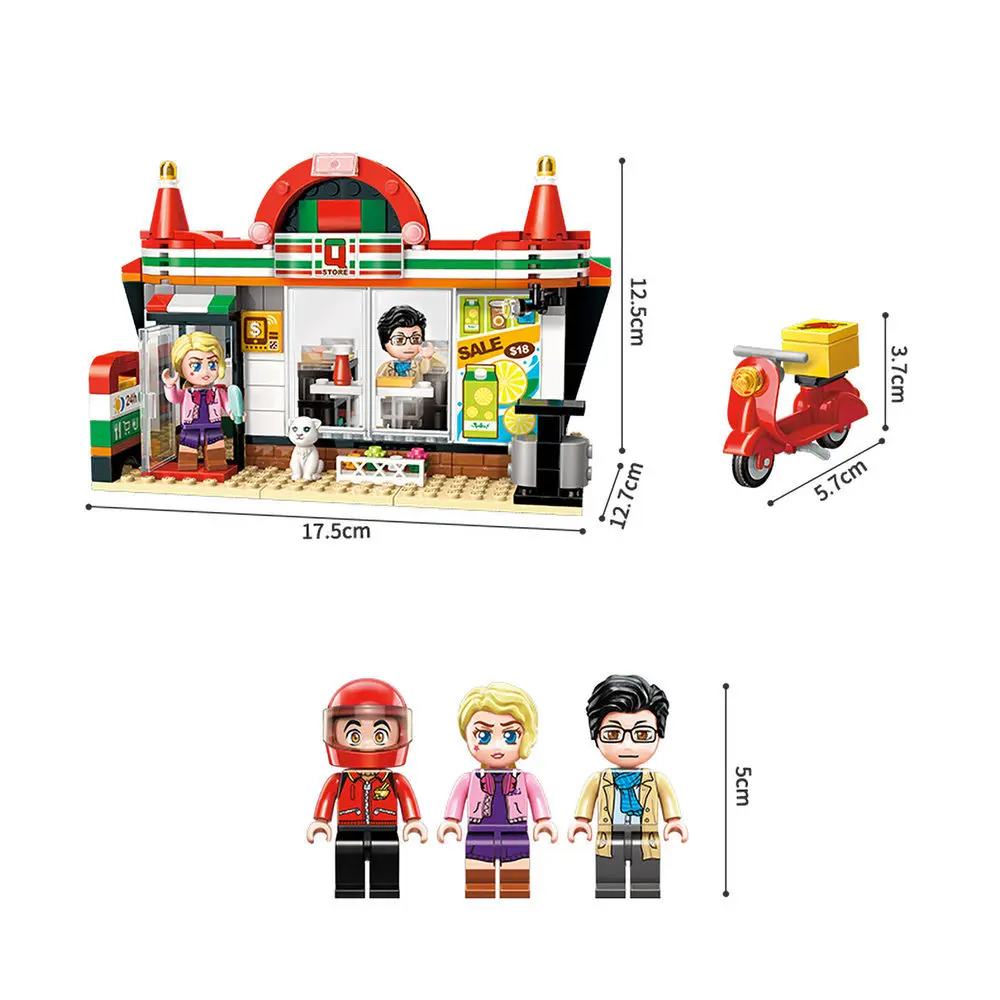 Fit-Legoness-Colorful-City-Series-China-Store-Minifigs-Motorbike-Model-Mini-figures-Building-Blocks-Toys-for_