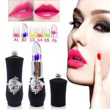Женская красивая прозрачная Цветочная кристальная гелевая Цветочная помада Волшебная Цветочная помада изменение температуры Цвет Макияж для губ 2U1127