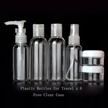 

6 Pcs Plastic Transparent Empty Mini Perfume Spray Bottle MakeUp Skin Care Lotion Case Container Bottle for Travel Business trip