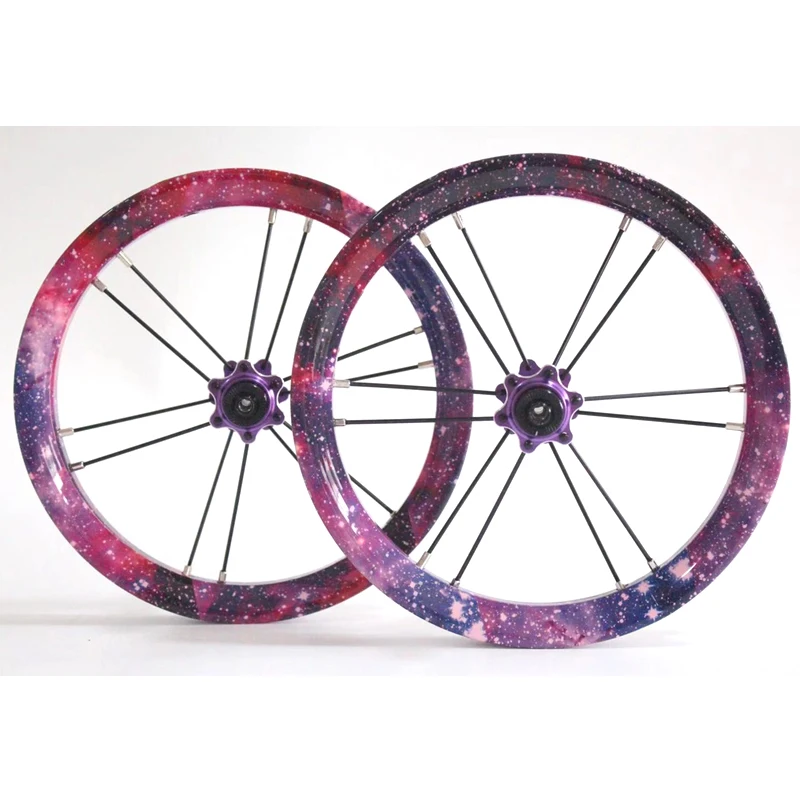 Discount Kids Balance Bike Colorful Aluminum Alloy Wheelset Ultra Light  Aluminium Alloy 12inches 85-95MM Children