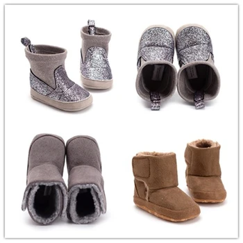 

Winter Warm Baby Boots Newborn Baby Shoes For Boys Girls Russia Cotton Knit Stitching Baby Booties Boy Girls Shoes