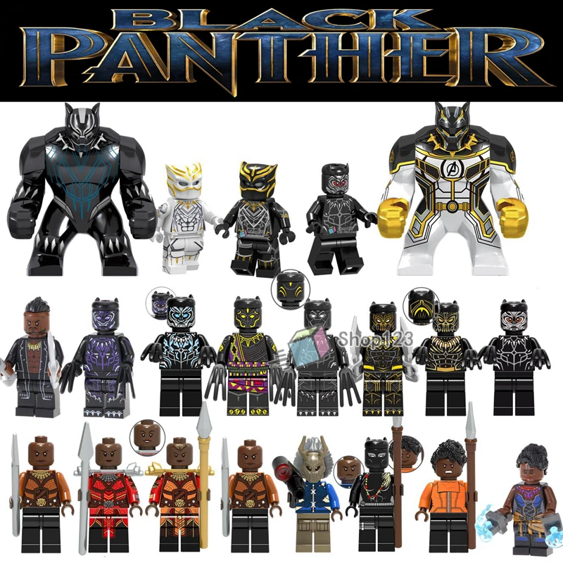 

Big Size Black Panther Marvel Super Heroes Erik Killmonger Shuri s Okoye Infinity War Building Blocks Toys For Children
