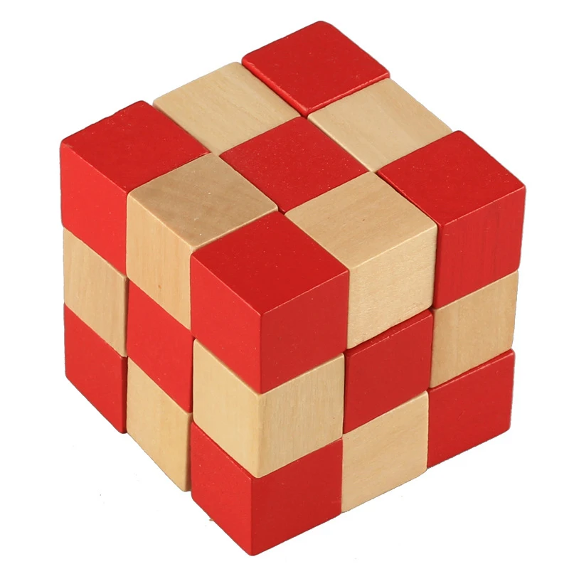 Головоломка IQ Brain Teaser 3D деревянный с блокировкой 6*6*6 см игровая игрушка для детей