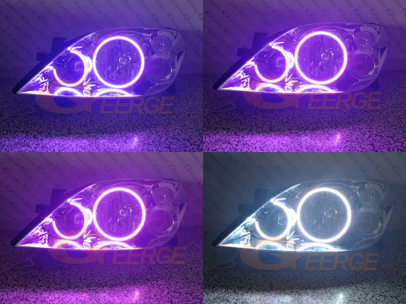 Для NISSAN PRIMERA P12 2002-2008 отличный RF Bluetooth контроллер многоцветный ультра яркий RGB светодиодный ангельские глазки Halo Ring kit