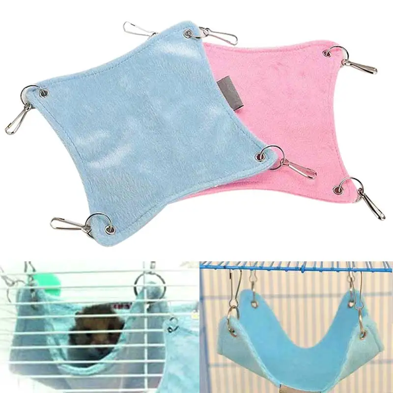 

Hot Warm Plush Cloth Hamster Chinchilla Hammock Guinea Pig Rabbit Hanging Bed Cage Accessories LFD