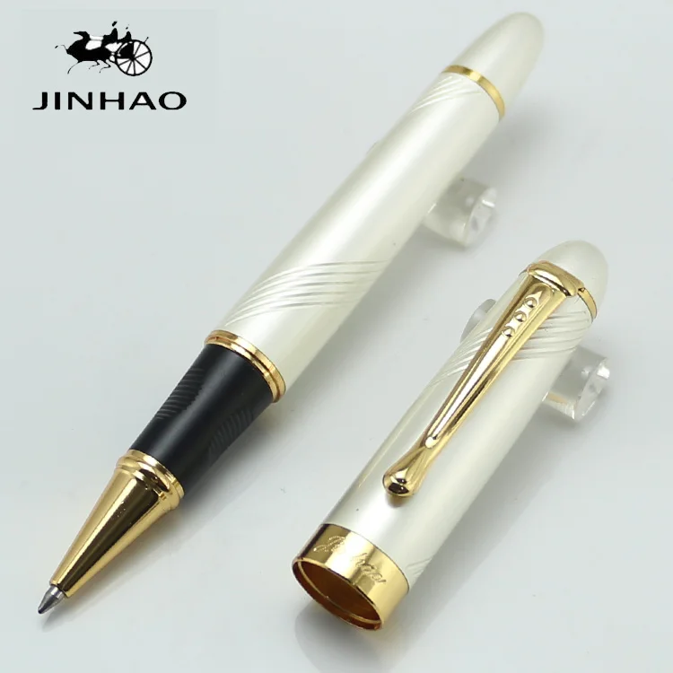 JINHAO X450 Executive Noble Silver Twist Carven Rollerball Pen Black