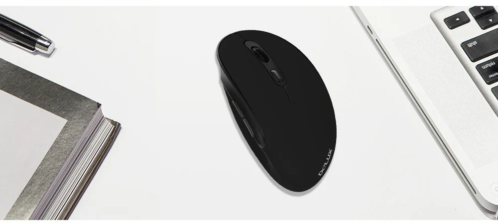 Delux M618se 2.4G Wireless Mouse Ergonomic Vertical 6 Buttons 1600Dpi Optical Office Computer Mice Gaming Foroverwatch Pc Laptop