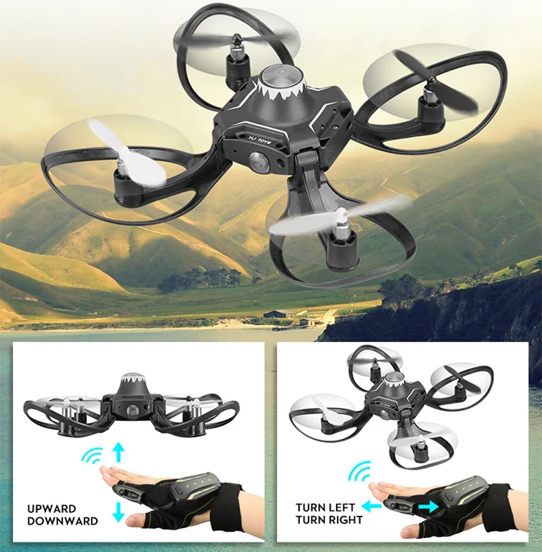 Global Drone Mini Drone 2.4G Glove Gesture Movement Fly Camera Drones Quadrocopter With Camera Foldable Selfie Dron (5)