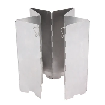 

12x Plate Foldable Stove Windshield Outdoor Camping Cooking Gas Stove Wind Shield Picnic Cookware Windbreak Camping Equipment