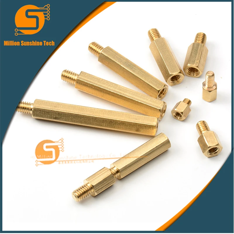 

50Pcs/lot M3*6/8/10/12/15/20+6mm Hex Nut Spacing Screw Brass Threaded Pillar PCB Computer PC Motherboard Standoff Spacer