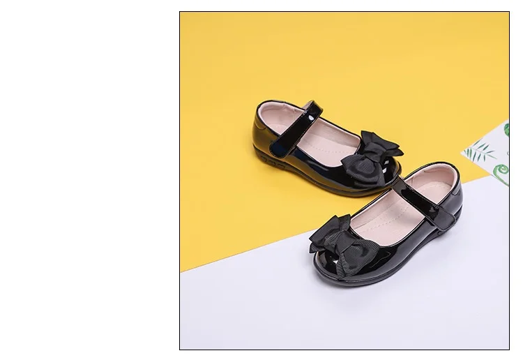 Новые весенне-осенние детские обувь для малышей на плоской подошве дышащие повседневные модельные туфли для девочек принцесса детская кожаная обувь 02