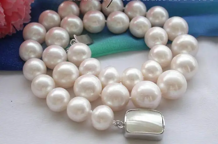 

song voge gem nanJ1422 white round Freshwater cultured pearl necklace mabe