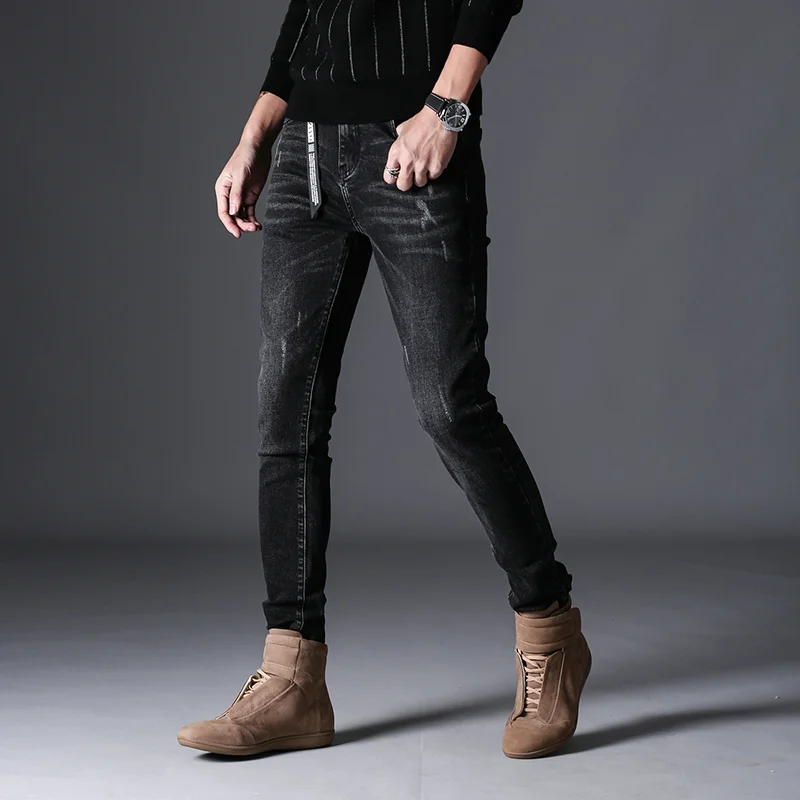 Ummewalo черные обтягивающие джинсы Для мужчин хлопок стрейч джинсы Повседневное Жан мужской дизайнер Slim Fit качество джинсы Homme