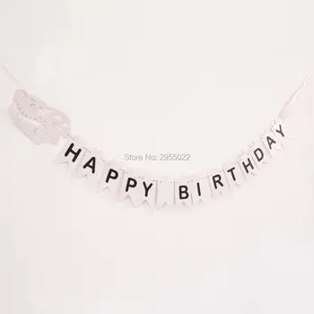 

Dinosaur theme Birthday Banner, Black and White Party Banner, Birthday Banner, BOY Party Decor,