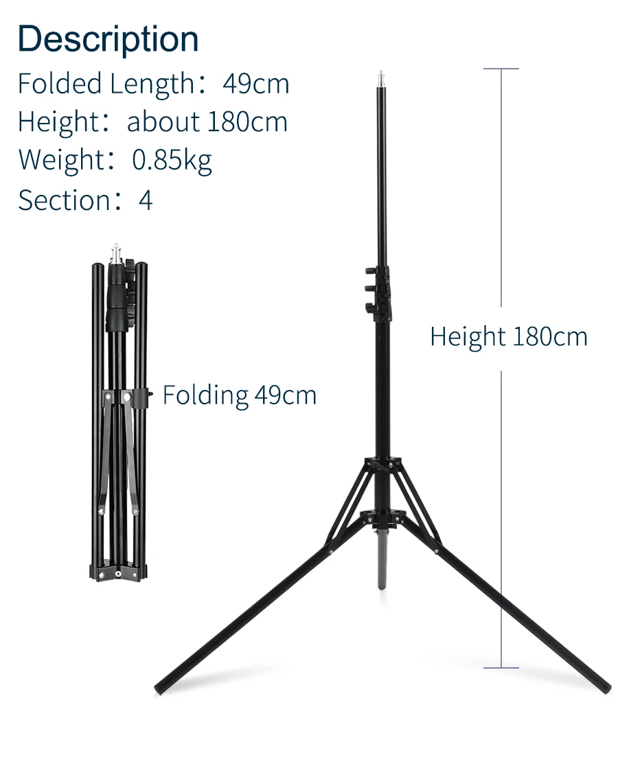 Крутящийся складной 4-секционный светильник стенд 180 см триггер для студийной вспышки, Портативный, софтбокс, держатель для вспышки и кронштейн