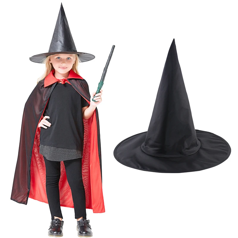 

Halloween Witch Hat Costume Props Wider Reliable Adult Womens Black Witch Hat For Halloween Costume Party Accessory Dropshipping