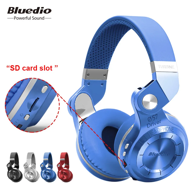 Bluedio T2+ складные наушники bluetooth bluetooth4.1 поддержка fm-радио и sd карт функций для музыки беспроводная гарнитура