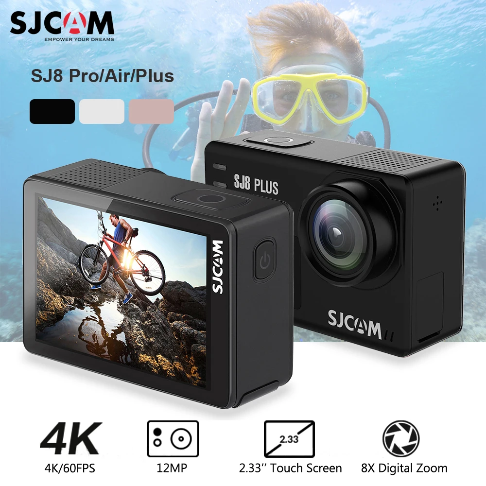 SJCAM SJ8 Pro/SJ8 Плюс/SJ8 Air Спорт экшен Камера 1296 P 4 К 30fps/60fps спортивные DVR дистанцинное Управление подводный фотоаппарат