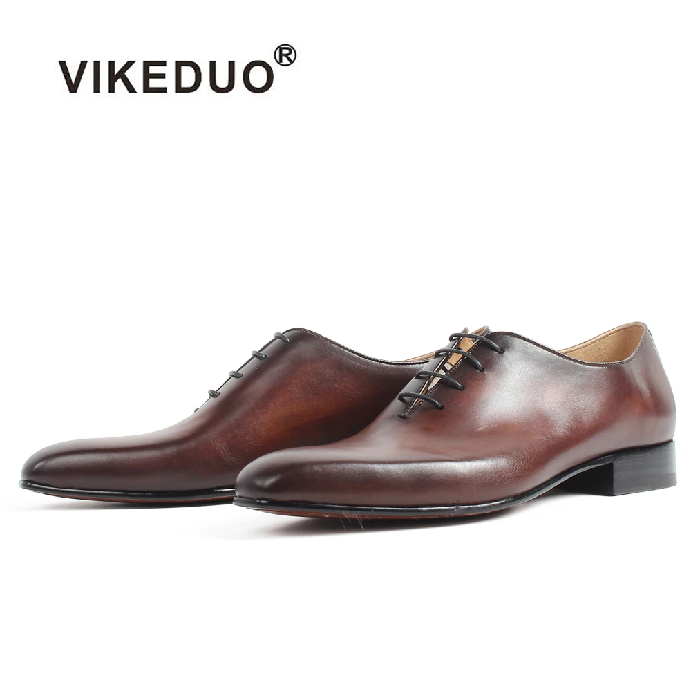 Handmade Formale Brown Hochzeit Leder Oxford Schuh Zapatos Schuhe Neue 2019 Büro Patina Echtes Kleid Fashion Vikeduo Männer wazAxA