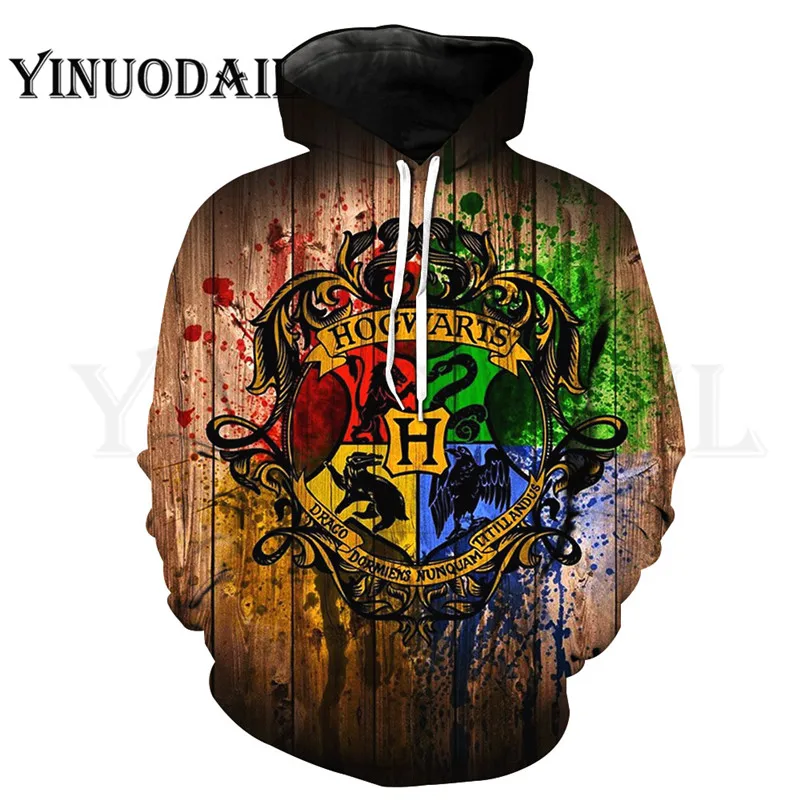 

Ravenclaw Hufflepuff Gryffindor Fans Made 3D Printed Hoodie with Pocket for hoodie Costume Men Sweatshirt streewear Streetwear