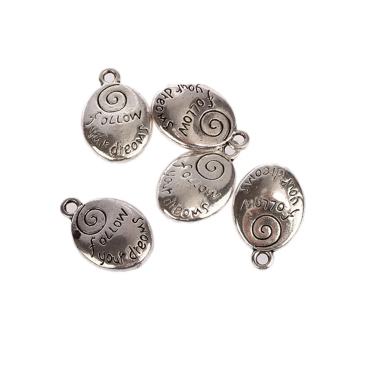 

Follow your dreams Tibetan Silver Bead charms Pendants fit bracelet 10pc 22*15mm