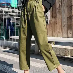 NFIVE бренд 2018 женские свободные брюки-карго Новая мода осень Американский крутой хип-хоп Bf ветряные суки Твердые повседневные