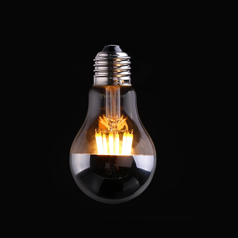 A19 Globe led Lamp 8W 2700K Dimmable LED Light Bulb Sliver Mirror E26 E27 Base Home Decor Lighting