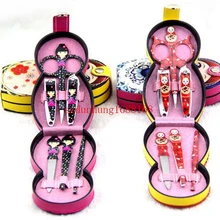 50 компл./лот,,, популярный набор, Детские маникюрные ножницы, кукольные ножницы для ногтей, набор, Необычные русские куклы, Красивые наборы для ногтей