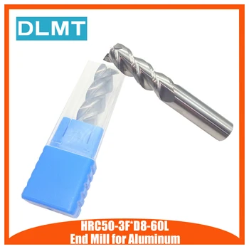 

1pcs HRC50 8mm Aluminum EndMills 60L 3Flute Straight Shank Regular Length Flat EndMills for CNC Machine Tool Accessories