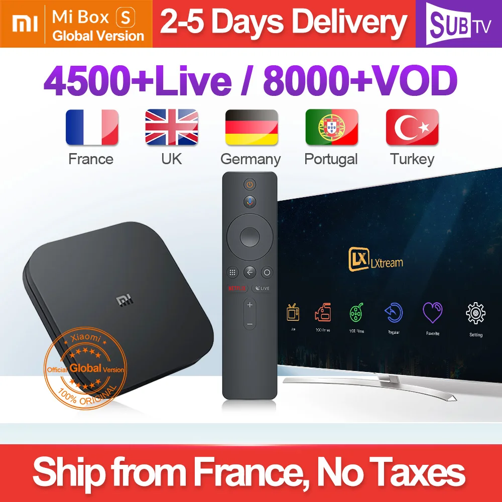 4 K IPTV فرنسا مربع مي مربع S 4 K HDR الروبوت 8.1 2G 8G WIFI جوجل الصب مع SUBTV IPTV رمز 1 سنة كاملة HD العربية الفرنسية IP TV