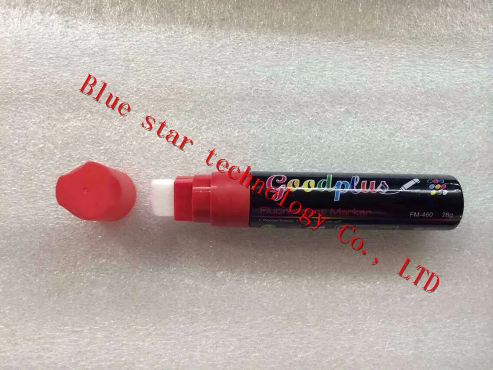 Flashcolor 1 шт. маркер ручка для Стеклянная Доска флуоресцентная пластина доска пластиковая краска маркер офисные школьные принадлежности 15 мм - Цвет: Красный