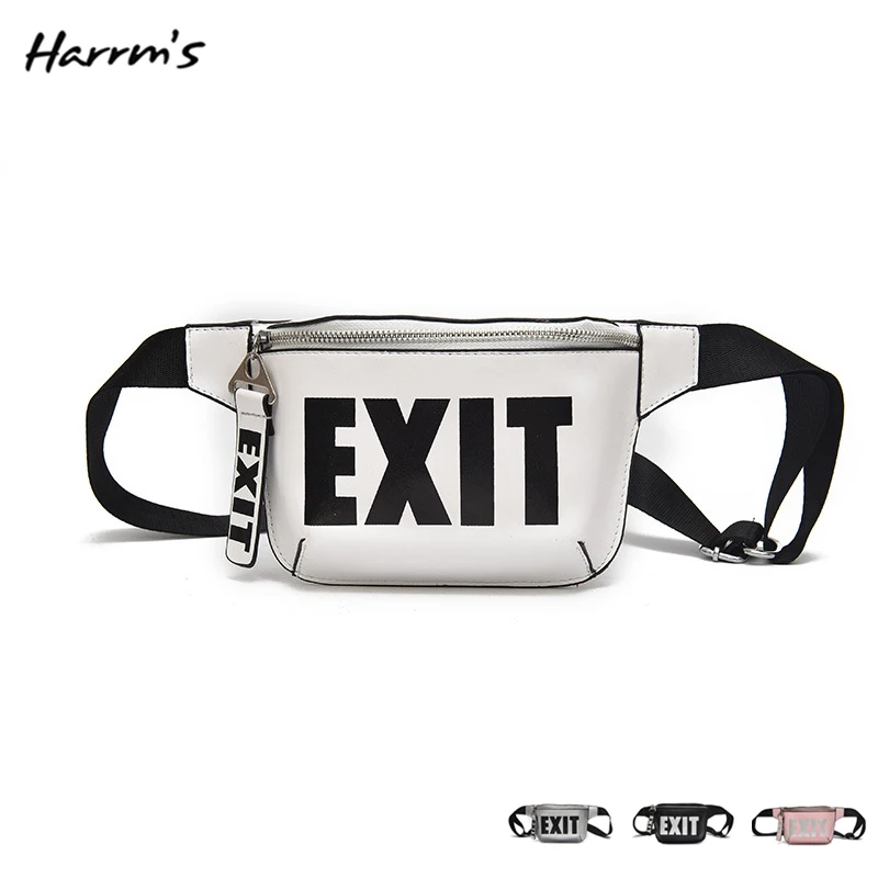 

2018 Fashion PU Handbags Brand EXIT Waist Bag Women Waist Packs Belt Bag Leather Travel Fashion Money Leather Waterproof Pack
