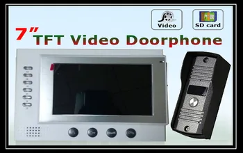 

New 7" Video door phone intercom support MAX 32GB SD memory card support 3 door locks ,IR waterproof camera