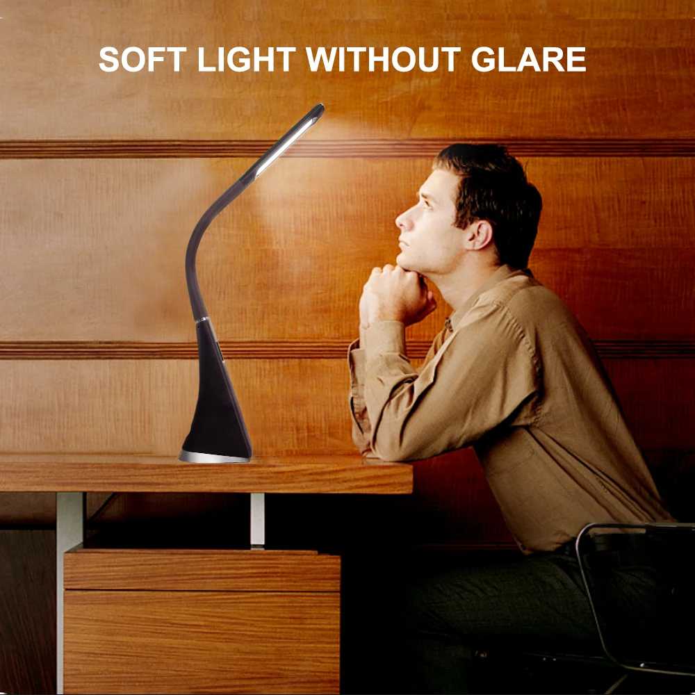  LED Desk Lamp 3 Mode 5 Level Touch Control Eye-Caring LED Table Lamp 5W Dimmable Office Study Desk 