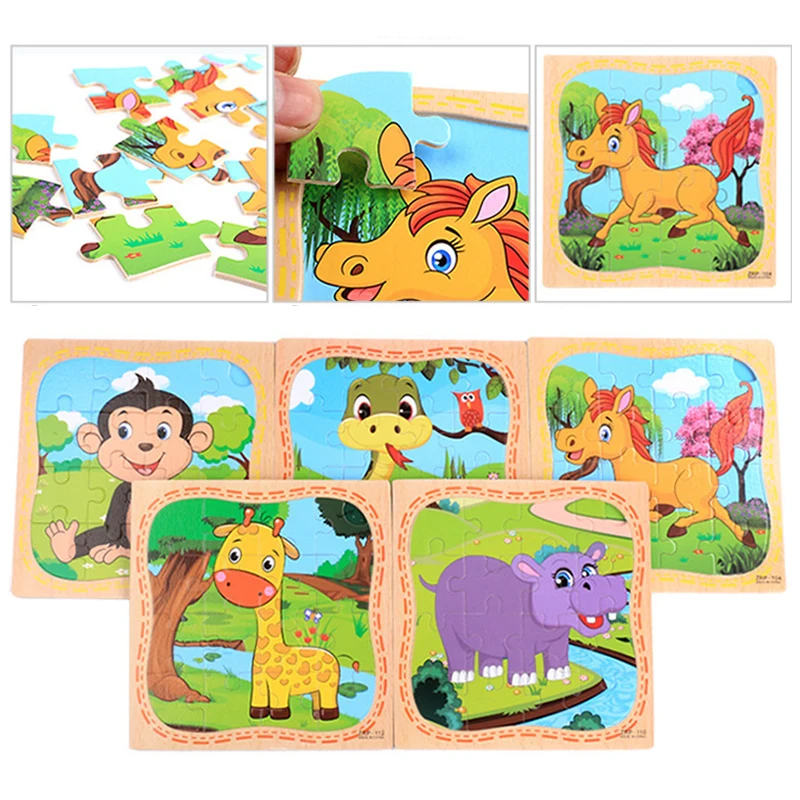 Montessori Toys Educational Wooden Toys for Children Early Learning 3D Cartoon Puzzle Kids Math Match Teaching Aids Montessori Toys Educational Wooden Toys for Children Early Learning 3D Cartoon Puzzle Kids Math Match Teaching Aids