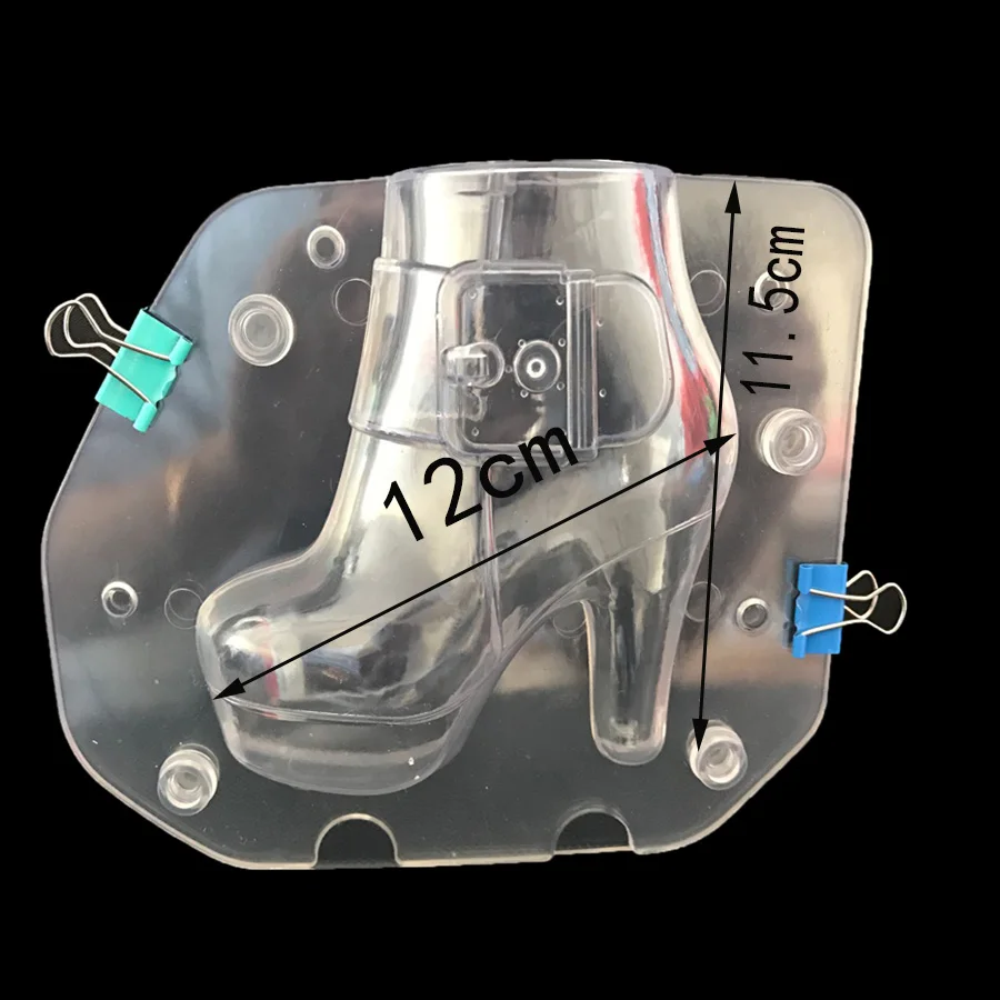 2 шт./лот, прозрачные пластиковые туфли на высоком каблуке, форма для шоколада, женские сапоги, карамельные желеобразные формы, домашний кухонный инструмент для украшения выпечки «сделай сам»