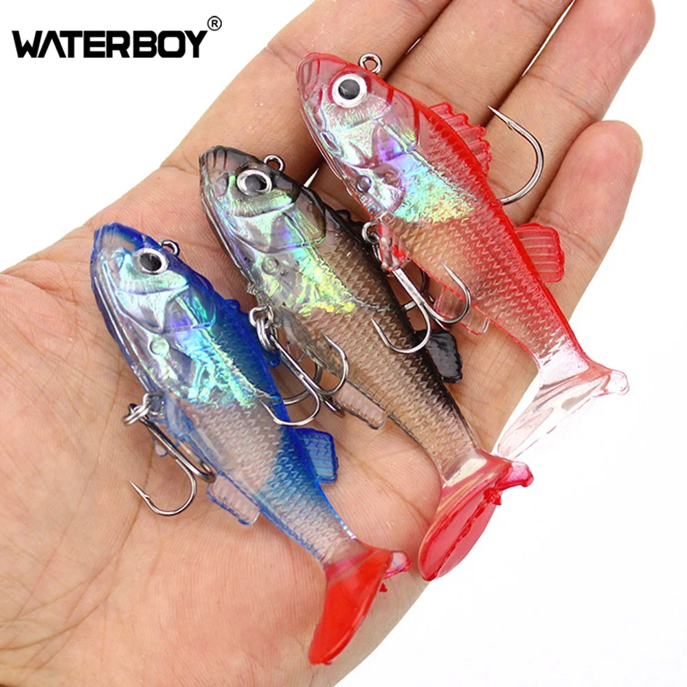 

WATERBOY 5pcs/lots 8cm 15g Fishing Soft Lure Transparent Lead Sea Artificial PVC Plastic Soft Bait Wobblers fish Pesca Leurre