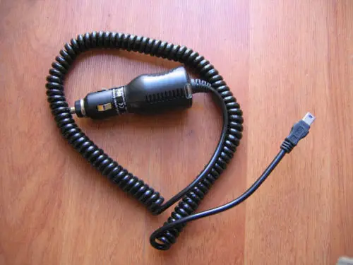 

car charger cigarette lighter 5V 1.2A mini usb 5 pin retractable/spring cable
