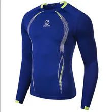 Мужчины Сжатия ММА Rashguard Фитнес Длинными Рукавами Рубашки Базовый Слой Skin Tight Тяжелая Атлетика Футболки M-XXL