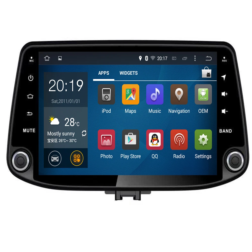 Cheap Octa core android 9.0 px5 4GB Ram Car video stereo 1024*600 HD music video multimedia dvd player For Hyundai i30 2017-20 usb aux 4