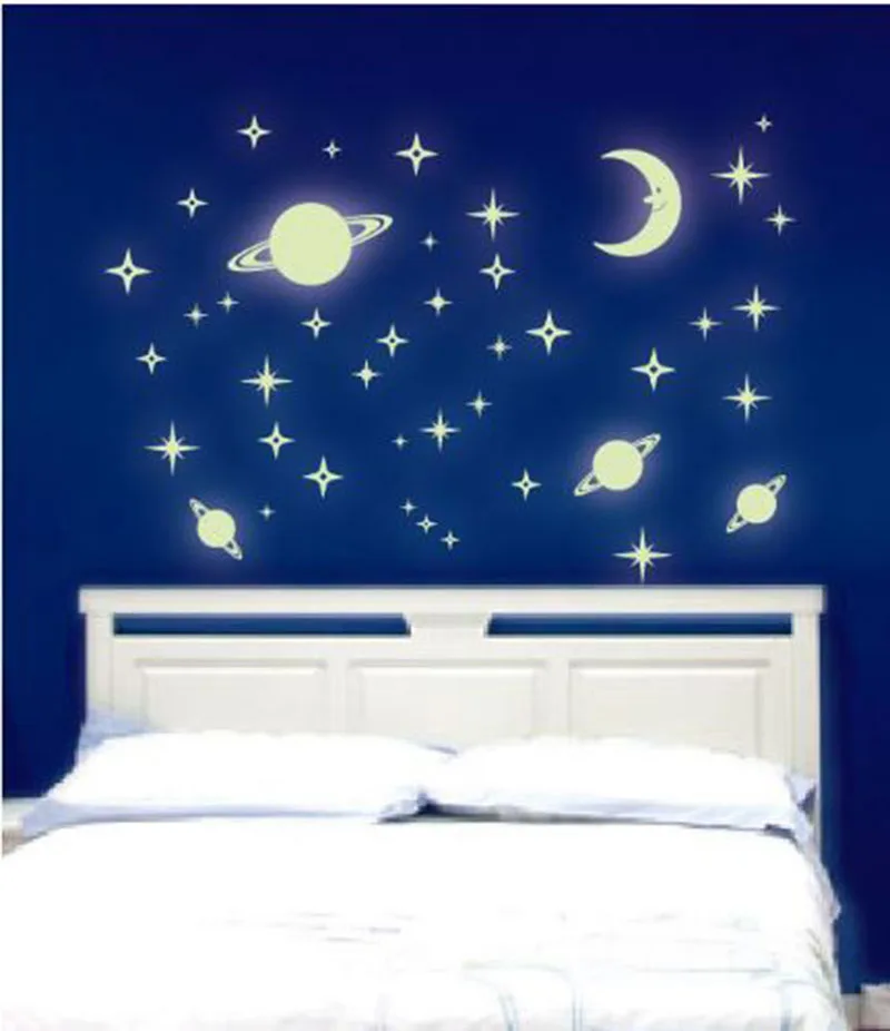 Бесплатная доставка съемные стены ПВХ наклейки люминесцентные Фреска Наклейка