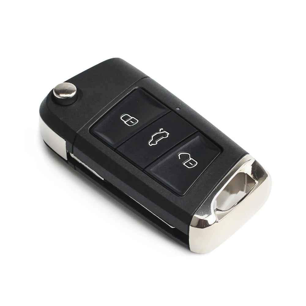 Складная задняя крышка KEYYOU с 3 кнопками и лезвием для Volkswagen VW Golf 7 Jetta Passat Beetle Polo