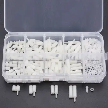 

Suleve 300pcs M2 Nylon Screw White Hex Screw Nut Nylon PCB Standoff Assortment Kit New