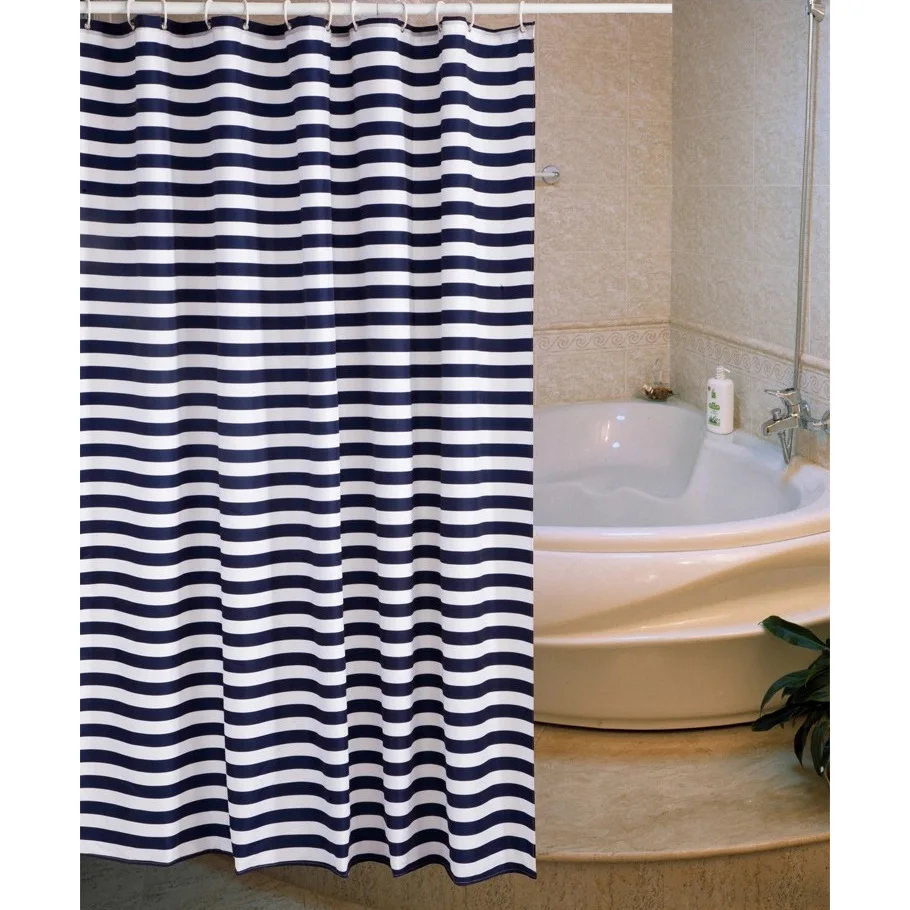 Buy High Quality Stripe Shower Curtains Polyester Waterproof Bathroom Shower