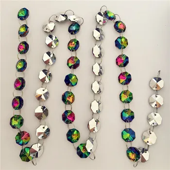 

Rainbow Crystal Glass Garland Strand Beads Chain 14mm 100 Meters For Major Holiday Arrangement New Arrival