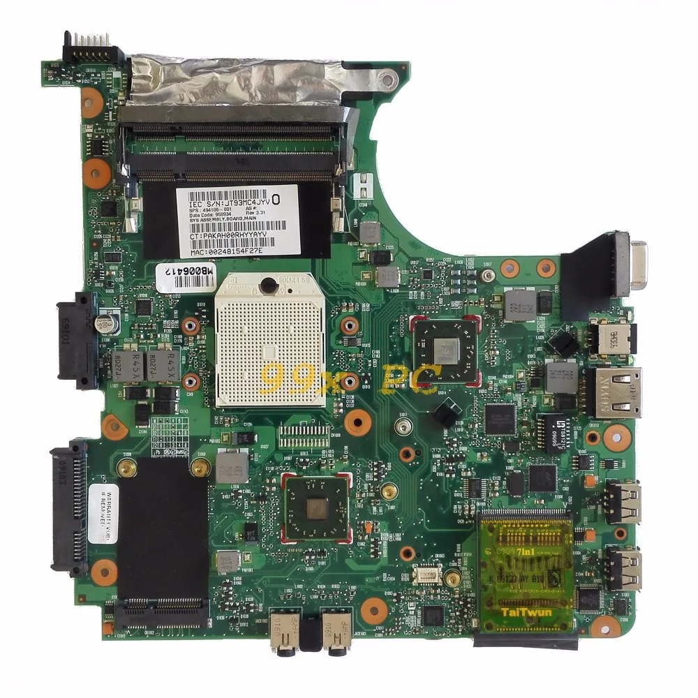 

Laptop Motherboard FOR HP 6535S 6735S Laptop Motherboard 494106-001 6050A2235601-MB-A03 DDR3 Test ok