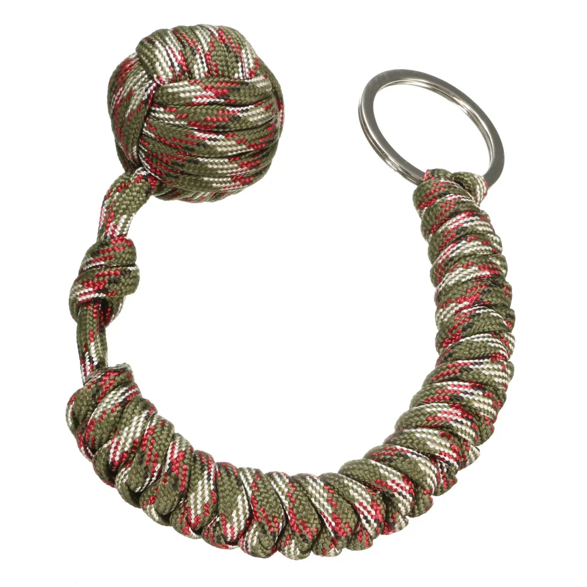 1pcs Monkey Fist Paracord Self Defense Keychain Chain Keyring 550 Steel