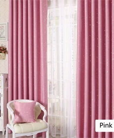 Блестящие звезды детская ткань шторы для детей мальчик девочка спальня гостиная синий/розовый ночные шторы индивидуальный заказ - Цвет: Розовый